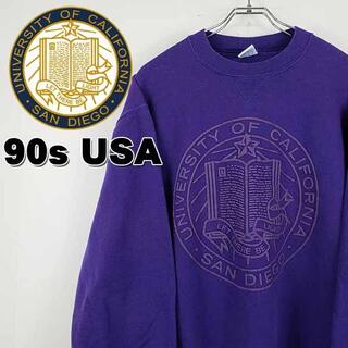 【90s 古着】USA製 カレッジ 刺繍ロゴ カリフォルニア大学 スウェット L(スウェット)