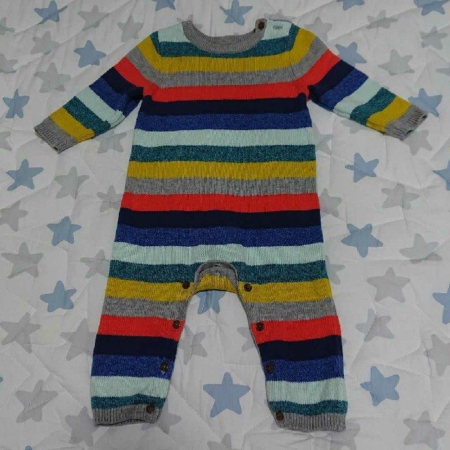 babyGAP(ベビーギャップ)のベビーギャップ ボーダーロンパース キッズ/ベビー/マタニティのベビー服(~85cm)(ロンパース)の商品写真