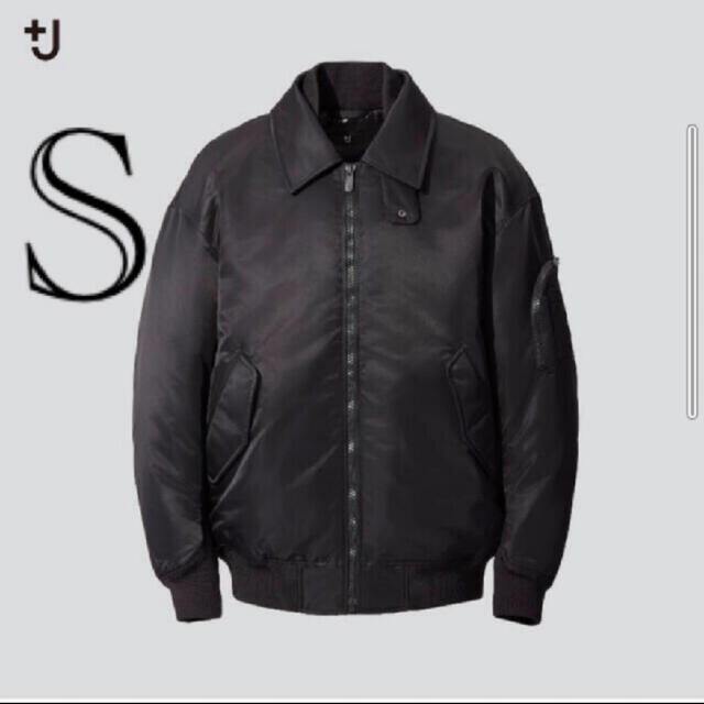 plusJ ダウンオーバーサイズリブブルゾン　S ブラック メンズのジャケット/アウター(ダウンジャケット)の商品写真