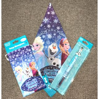 ディズニー(Disney)のアナと雪の女王(スマホ巾着、ハンカチ、3色ボールペン)(その他)