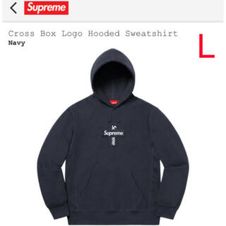シュプリーム(Supreme)のCross Box Logo Hooded Sweatshirt Navy (パーカー)