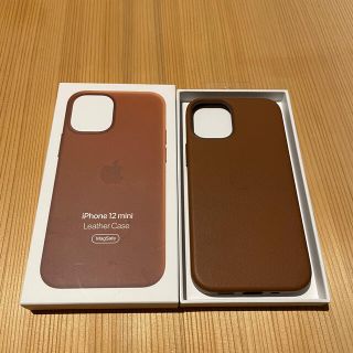 アップル(Apple)のApple iPhone12mini 純正レザーケース サドルブラウン(iPhoneケース)