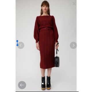 マウジー(moussy)の【新品未使用】moussy マウジー ニットンピース ニットワンピ ベルト(ロングワンピース/マキシワンピース)