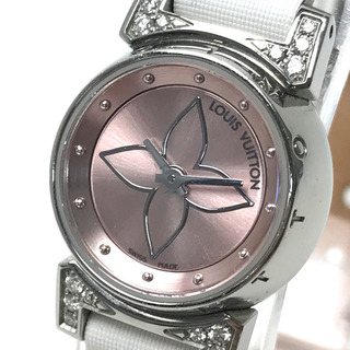 ルイヴィトン(LOUIS VUITTON)のルイヴィトン LOUIS VUITTON タンブール ビジュ Q151P ラグダイヤ クォーツ 腕時計 SS ピンク系(腕時計)