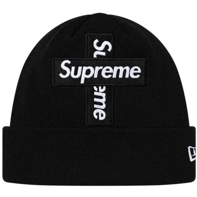 込)supreme box logo beanie black