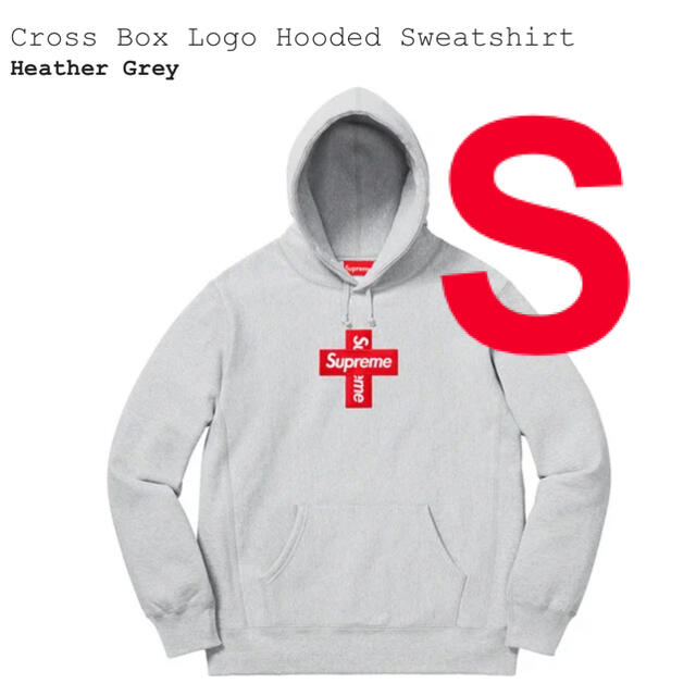 トップスS Supreme Cross Box Logo Hooded  Grey