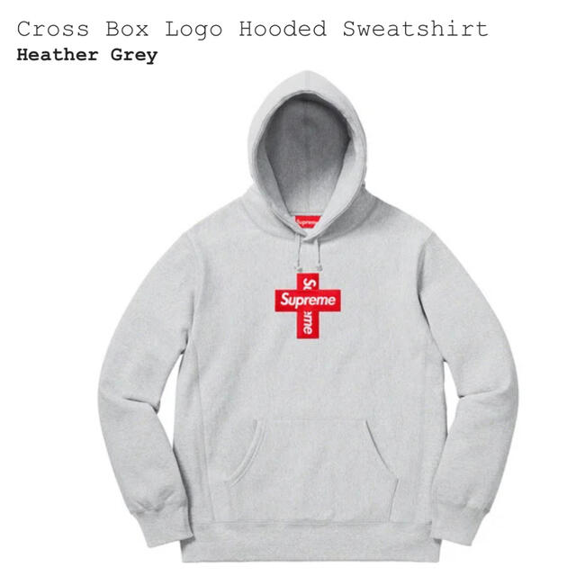 【L】Cross Box Logo Hooded Sweatshirt GREYメンズ