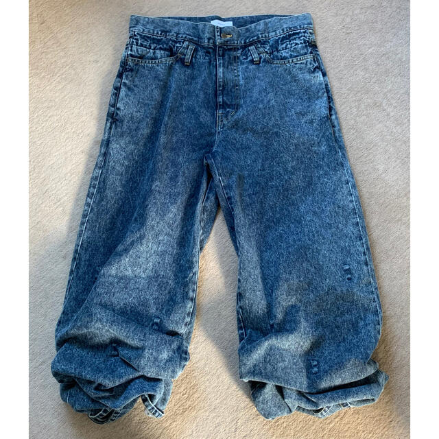 Levis リーバイス × FACETASM ファセッタズム コラボ パンツ デニム ボトムス ジーンズ ジーパン ブルー 青 FREE ワイド スリム ベルト付き アシンメトリー おしゃれ シンプル 無地 【レディース】