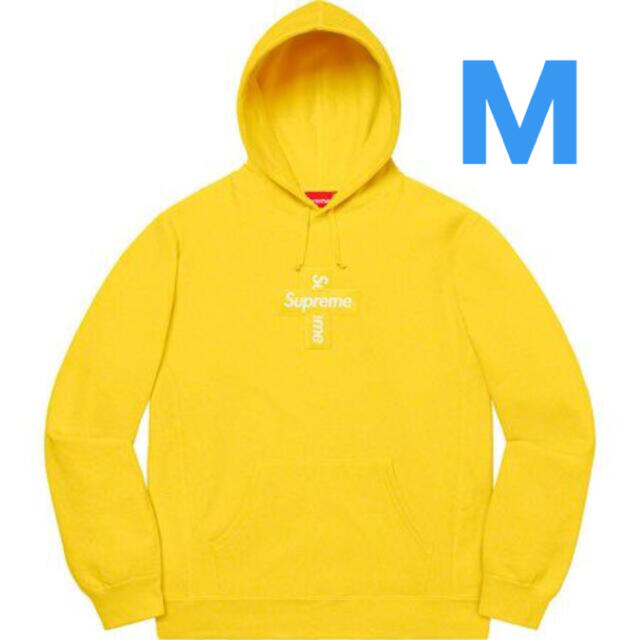 メンズCross Box Logo Hooded Sweatshirt yellow