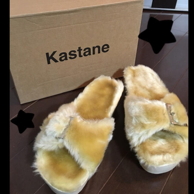 Kastane(カスタネ)のKASTANE★厚底ファーサンダル★37 レディースの靴/シューズ(サンダル)の商品写真