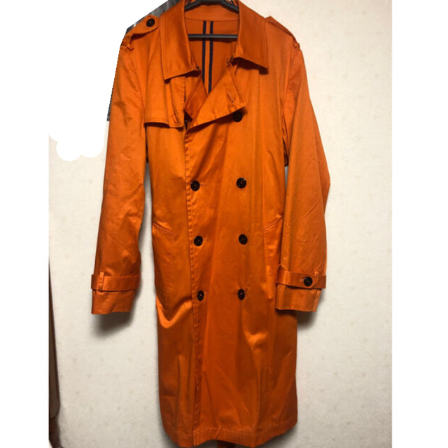 ZARA(ザラ)の【ZARA】トレンチコート　オレンジ　Lサイズ メンズのジャケット/アウター(トレンチコート)の商品写真