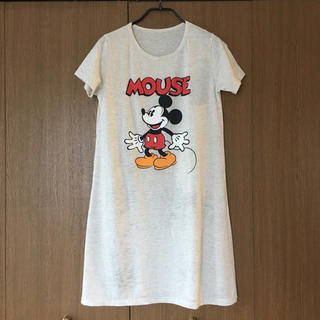 ディズニー(Disney)のミッキー♡プリント半袖ロングワンピ(ロングワンピース/マキシワンピース)