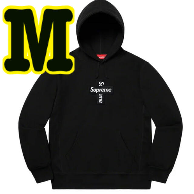 Supreme Cross Box Logo Hooded Black Mトップス