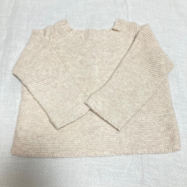 ZARA KIDS(ザラキッズ)のzara baby ニットカーディガン　ベージュ　74cm キッズ/ベビー/マタニティのベビー服(~85cm)(カーディガン/ボレロ)の商品写真