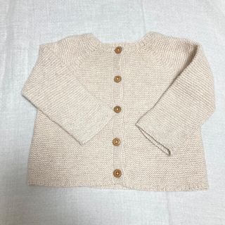 ザラキッズ(ZARA KIDS)のzara baby ニットカーディガン　ベージュ　74cm(カーディガン/ボレロ)