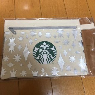 スターバックスコーヒー(Starbucks Coffee)のスタバ　ポーチ　ホリデー　2020 シルバー(ノベルティグッズ)