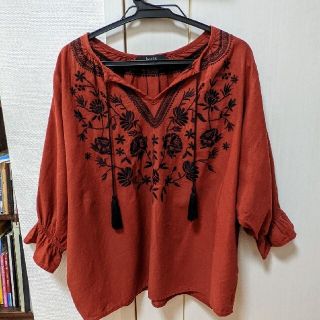 セシール(cecile)の★値下げ★ ボヘミアン調 七分丈刺繍トップス(カットソー(長袖/七分))