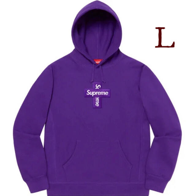 Cross Box Logo Hooded Sweatshirt Purple