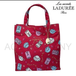 ラデュレ(LADUREE)のラデュレの赤いトートバッグ　マカロン紅茶柄(トートバッグ)