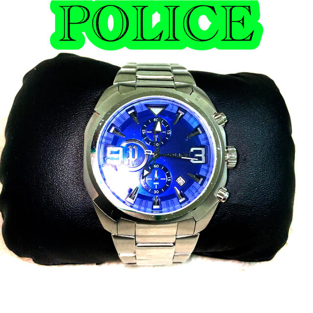 POLICE 腕時計　未使用　新品　黒　無傷　ブラック　レザー　アクセサリー