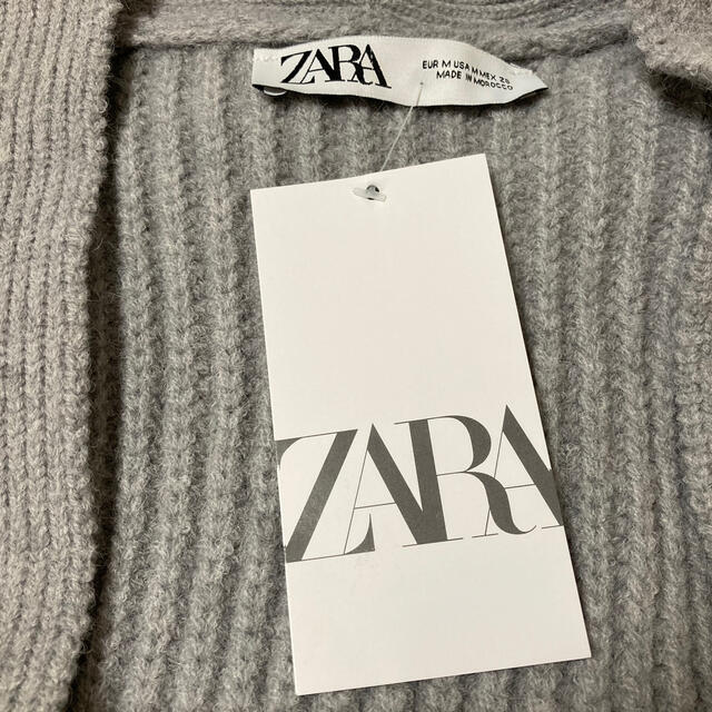 新品　ZARA オーバーサイズ　ニットカーディガン　グレー