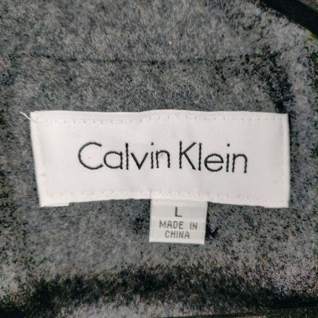 Calvin Klein(カルバンクライン)のカルバンクライン L コート グレー 秋 アウター 防寒 厚手 冬 シンプル 無 レディースのジャケット/アウター(ロングコート)の商品写真