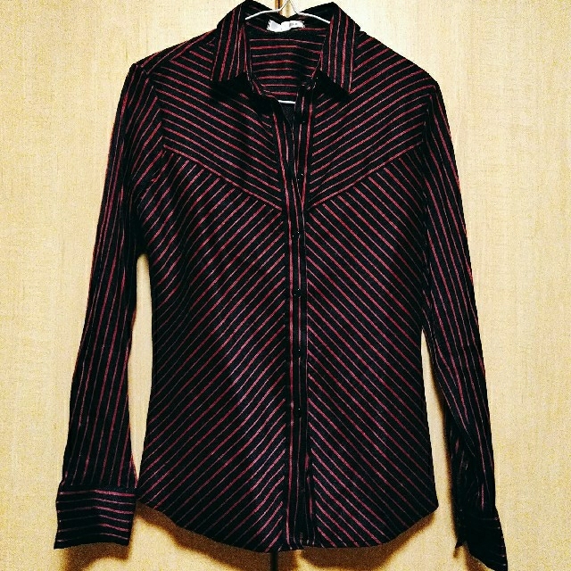 NARACAMICIE(ナラカミーチェ)のダークストライプ切り替えシャツ レディースのトップス(シャツ/ブラウス(長袖/七分))の商品写真