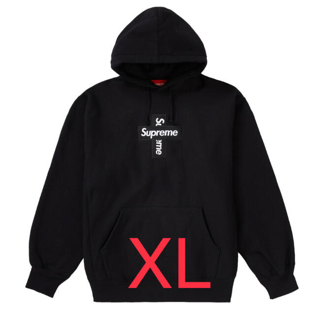 Supreme Cross Box Logo Hooded XL Black