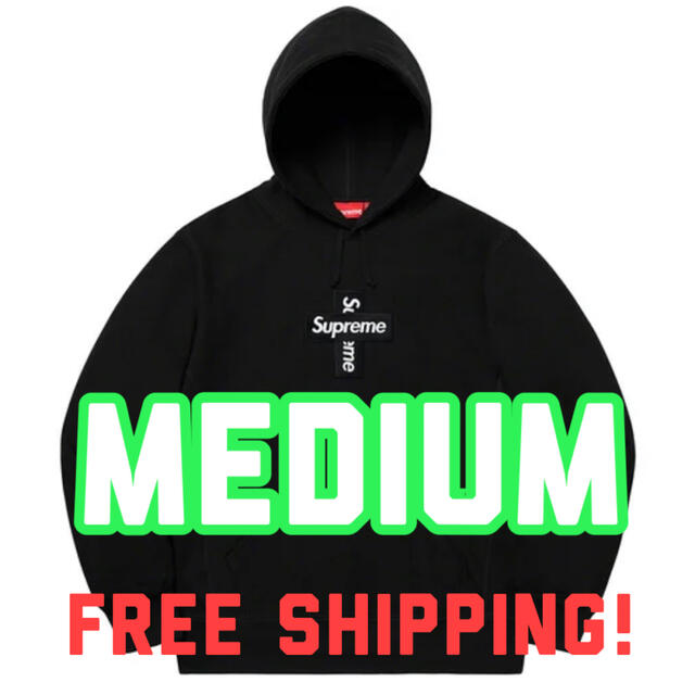 Supreme(シュプリーム)のCross Box Logo Hooded Sweatshirt Black M メンズのトップス(パーカー)の商品写真