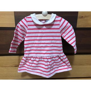 プチバトー(PETIT BATEAU)のpetit BATEAU♡ピンクチェック♡チュニック(トレーナー)