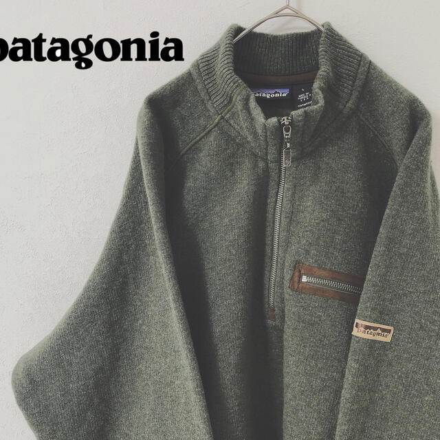 patagonia(パタゴニア)の【希少】パタゴニア　ハーフジップ　グリーン　ゆるだぼ　90s L メンズのトップス(スウェット)の商品写真