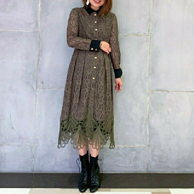 グレースコンチネンタル diagram レース刺繍ドレス - ロングワンピース