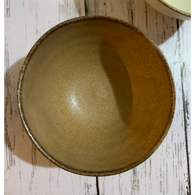 カフェ風 白 ブラウン 茶碗 2枚セット 和食器 洋食器  美濃焼 オシャレ インテリア/住まい/日用品のキッチン/食器(食器)の商品写真