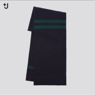 ユニクロ(UNIQLO)のユニクロ　ジルサンダー　+J  カシミアニットビッグマフラー　ネイビー(マフラー/ショール)