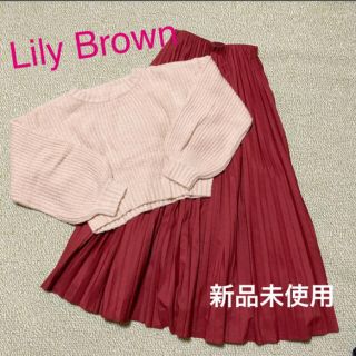 リリーブラウン(Lily Brown)の【新品未使用】リリーブラウン　プリーツスカート　ニット　ロングスカート (ロングスカート)