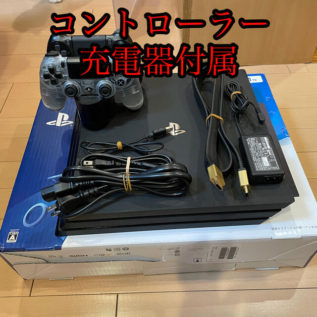 SONY PlayStation4 Pro 本体 コントローラー2つと充電