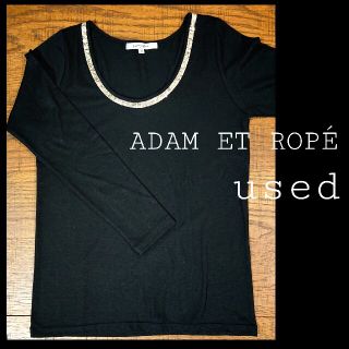 アダムエロぺ(Adam et Rope')のADAM ET ROPÉ ブラック×ゴールド ブラック カットソー(カットソー(長袖/七分))