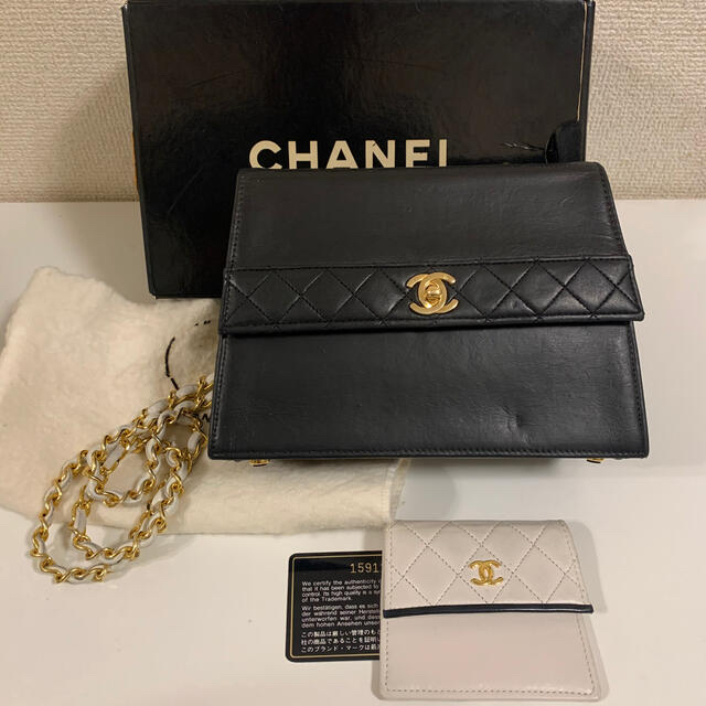 シャネル ヴィンテージ バック CHANEL チェーンバッグ 付属品 全完備ショルダーバッグ