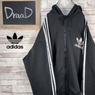 アディダス(adidas)の【古着】90s アディダスオリジナルス ワンポイントロゴ ジップパーカー XL(パーカー)