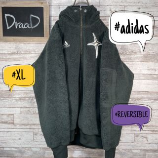 アディダス(adidas)の【古着】アディダス ワンポイントロゴ リバーシブル ボアフリース パーカー XL(パーカー)