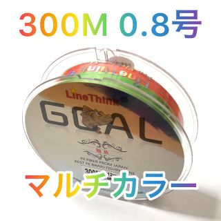 PEライン　0.8号　300m マルチカラー(釣り糸/ライン)