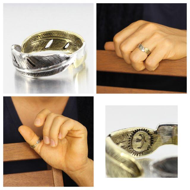 スターリングシルバー 925 フェザー 指輪 イーグル マーク 男女兼用 リング メンズのアクセサリー(リング(指輪))の商品写真