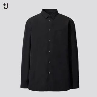 ユニクロ(UNIQLO)の入手困難 ユニクロ +J スーピマコットン レギュラーフィットシャツ 長袖 黒(シャツ)