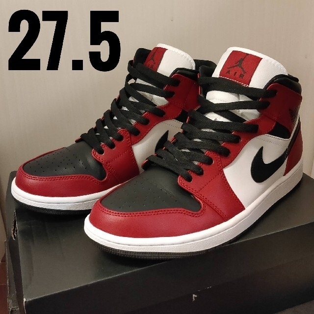 AIR JORDAN 1 MID CHICAGO BLACK TOE 27.5