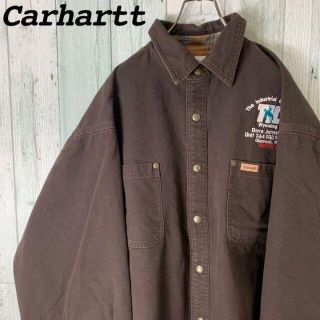 カーハート(carhartt)の【最高デザイン⭐︎】 カーハート 刺繍ロゴ 裏地チェック 美品 ワーク シャツ (シャツ)