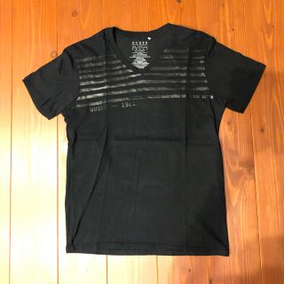 ゲス(GUESS)の美品☆ゲス　GUESS Tシャツ　ブラック　S vネック(Tシャツ/カットソー(半袖/袖なし))