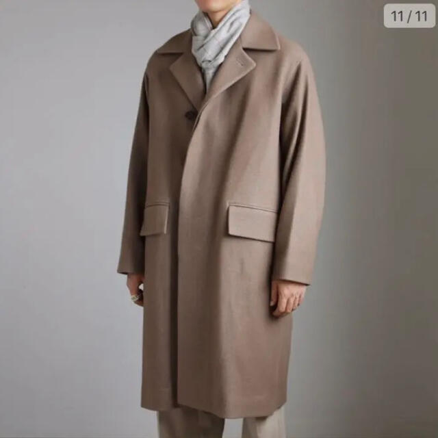 AURALEE WoolSilkMeltonSoutienCollarCoat