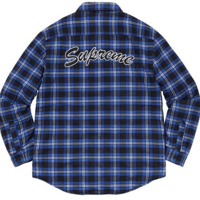 Supreme Arc Logo Quilted Flannel Shirt L