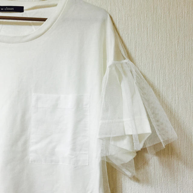 w closet(ダブルクローゼット)のチュール半袖 レディースのトップス(Tシャツ(半袖/袖なし))の商品写真