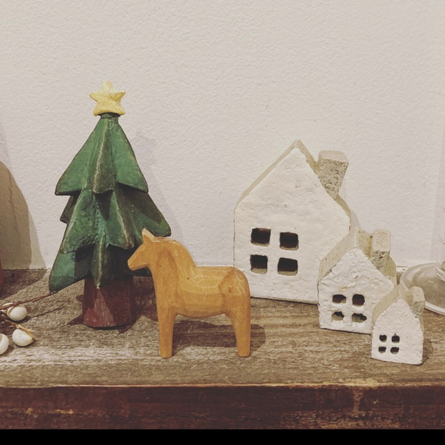 クリスマスツリー&おうち&ダーラナホース雑貨のセット ハンドメイドのインテリア/家具(インテリア雑貨)の商品写真